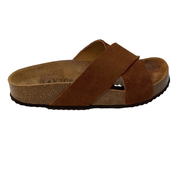 Plakton Shoes - Plakton CP Baker Brown Leather Cork Sandals Sz 8-8.5